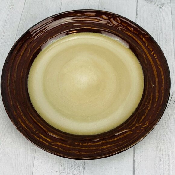 Linden Street WILLOW LANE RUST Embossed Rim Round Stoneware Dinner Plates Set 4 - Picture 8 of 11
